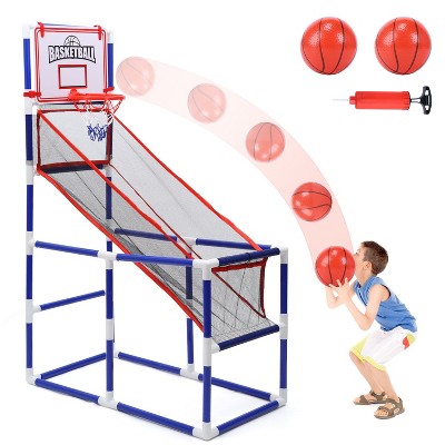 Skirfy Kids Basketball Hoop Arcade Game, Basketball Hoop Indoor Outdoor W/4 Balls, Basketball Game Toys Gifts for Boys and Girls