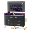 8 Drawer Dresser for Bedroom with LED Light and Charging Station, Modern Wide Chest of Drawers with Open Storage for Living Room or Entryway - 2 of 4