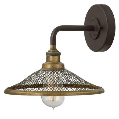 Buckeye Bronze Dimmable 1-Light Industrial Sconce with Mesh Shade
