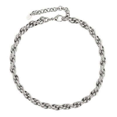 Slate by Rebl Rope Twist Chain Necklace  Stainless Steel