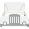 Twin White Car Bed for Kids, Car Shaped Platform Bed with Wheels, Headboard and Footboard, Toddler Car Bed Slat Support No Box Spring Needed - 4 of 4