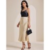 INSPIRE CHIC Women Satin Maxi Elastic High Waist Side Slit Flowy Long for Party Wedding Skirt - 2 of 4