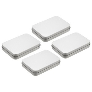 Unique Bargains Metal Portable Storage Tin Box Container 4 Pcs - 1 of 4