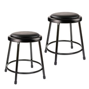 2pk 18" Heavy Duty Vinyl Padded Steel Barstool Black - Hampden Furnishings: No Assembly, Modern Style, 300lb Capacity - 1 of 4