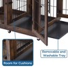 Dog Crate Furniture with 2 Drawers, Wooden Dog Kennel with Divider and Removable Tray, Double Rooms Dog Cage for 2 Dogs, Wooden Dog Crate End Table - 2 of 4