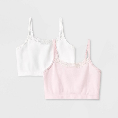 Girls' 2pk Lace Seamless Brami - Cat & Jack™ Pink : Target