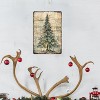 Vintage Christmas Wall Decor,Winter Pine Tree Wall Art,Vintage Metal Christmas Tree Wall Plaque - 3 of 4