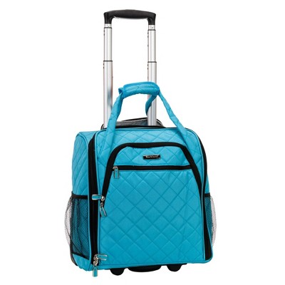 Rockland Melrose Upright Wheeled Underseater Carry-On Luggage Turquoise 15-Inch