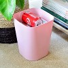 LunaLulinlk Pink 2 Pack 1.5 Gallon Square Trash Cans, Plastic Trash Cans for Home Office, Living Room, Study, Kitchen, Bathroom - 2 of 4