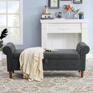NicBex 63 Inch Storage Ottoman,Entryway Bench with Wood Legs for Bedroom and Living Room - 1 of 4