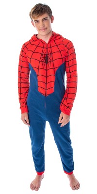 Marvel Comics Spiderman Costume Pajama Union Suit One-piece Outfit (xxs/xs)  Multicoloured : Target