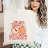 City Creek Prints Just Peachy Colorful Peach Canvas Tote Bag - 15x16 - Natural - 2 of 2