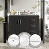 Vynxaria 36'' Bathroom Vanity with Ceramic Sink, Solid Wood Frame, Freestanding Cabinet with 3 Drawers & Soft Closing Doors - 3 of 4