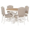 NicBex Round Dining Table Set for 4 Retro Wood Round Extendable Dining Table and 4 Upholstered Chairs for Dining Room - 2 of 4