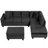 YOOCOZZ 105" L-Shape Sectional Sofa with Storage Ottoman ,2 Pillows, Cup Holders and Reversible Chaise - 2 of 4