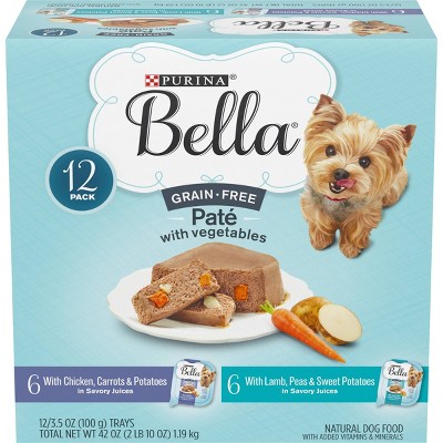 Purina Bella Grain Free Paté Chicken & Lamb In Savory Juices Wet Dog Food - 3.5oz/12ct Variety Pack