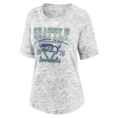 NFL Seattle Seahawks Women's Oatmeal Heather Rolled Sleeve T-Shirt