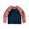Kids' Stevie Raglan Sweatshirt - Navy & Rose Color Block - Jackalo - 4 of 4