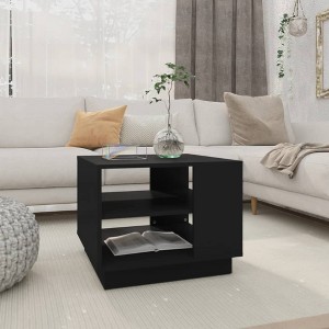 vidaXL Coffee Table Black Engineered wood Small Coffee Table Square - 1 of 4