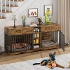 Acekool 82" Double Dog Crate Furniture TV Stand for 2 Large Dogs, 4 Drawers & Shelves, Indoor Dog Cabinet - 3 of 4