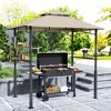 Outsunny 8' x 5' Grill Gazebo, Double Tiered Outdoor BBQ Gazebo with LED Light, 2 Side Shelves, Hooks and Bottle Opener for Patio Yard - 3 of 4