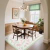 Floral Rugs for Living Room Bedroom Washable Bow Pattern Area Rug Non Slip Low Pile Indoor Home Decor Carpet - 3 of 4