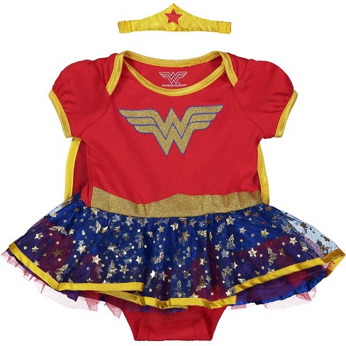 Toddler Long Sleeve Wonder Woman Dress Costume - DC Comics 