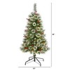 4ft Nearly Natural Pre-Lit LED Frosted Swiss Pine Artificial Christmas Tree Clear Lights: Indoor Winter-Inspired Decor - 2 of 4