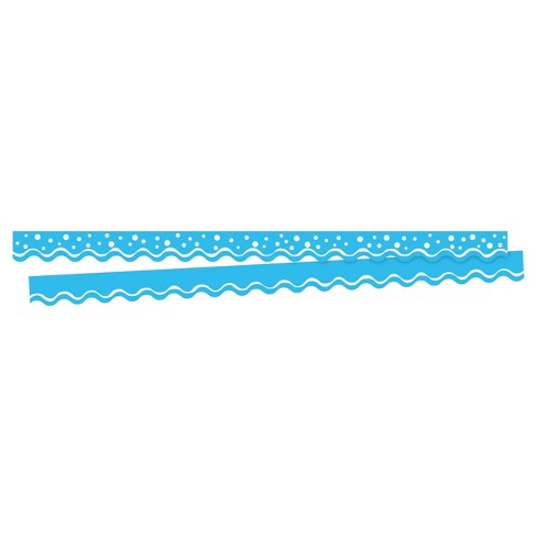 Barker Creek Bulletin Board Double-sided Border - Blue Scalloped