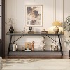 Aheaplus 70.9'' Console Table with Charging Station, Industrial Metal Frame Sofa Table with Storage Shelf - 2 of 4