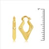 Classic Gold 14K Yellow Gold, Diamond-Shaped Hoop Earrings - Gold - 2 of 3