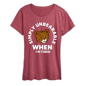 Women's - Instant Message - Tired Simply Unbearable Short Sleeve Graphic T-Shirt - 1 of 4
