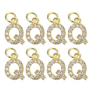 Unique Bargains Beautiful DIY Jewelry Making Rhinestone Initial Pendants 8 Pcs - 1 of 4