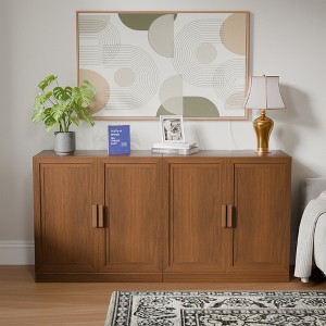 Dovelina Adjustable Hinges Cable Management! Black Sideboard Solves Storage Pain Points - 1 of 4