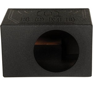 QPower QBOMB, Single 10" Tough Vented Shallow Ported Car Audio Subwoofer Box Enclosure with 1.4 Cubic Feet of Air Space, Black - 1 of 4