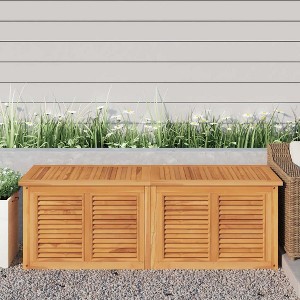 Garden Storage Box Teak brown Solid teak wood with water-based finish - 1 of 4