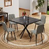 NicBex Dining Table Set for 4 Kitchen Table Square Dining Table Set  Mid Century Modern Faux Marble Tabletop Iron Legs - 3 of 4