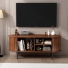 ORRD 47" Walnut TV Stand with Sliding Door, Modern Entertainment Console with Storage for Living Room or Bedroom - 2 of 4