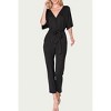 Women's WRAP-EFFECT BELTED STRETCH-JERSEY JUMPSUIT - Fore - 2 of 4