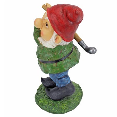 Bogey Burt Garden Gnome Statue with Red Hat and Green Coat