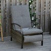 Resenkos Outdoor Comfort Deluxe Lounge Chair, Reclining Patio Lounge With Cushions & Footrest, PE Wicker for Balcony & Porch, Gray - 3 of 4
