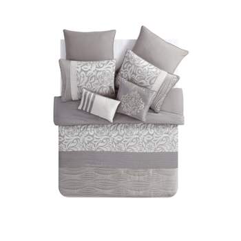 Taupe Arcadia Comforter Set 8pc - VCNY