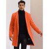 Lars Amadeus Men's Slim Fit Winter Notched Lapel Single Breasted Long Jacket Overcoat - 2 of 4