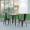 Emma and Oliver Indoor/Outdoor Dining Table, 23.75" Square All Weather Poly Resin Top with Steel Base - 2 of 4