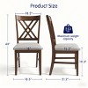 Subrtex Solid Wood dining Chair Cross Back Upholstered Side Chair (Set of 2) - 3 of 4