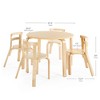 Guidecraft Kids Nordic Table & Chair Set- White: Wooden Round Toddler Table for Crafts & Writing | Playroom Furniture| Kids Activity Table w/ 4 Chairs - 3 of 4