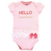 Little Treasure Baby Girl Cotton Bodysuits 3pk, Flower Pocket - image 4 of 4