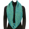 Wrapables Two Tone Warm Winter Knit Infinity Scarf, Dark Teal & Yellow - 4 of 4