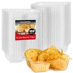 Stock Your Home 12-oz Small Disposable Plastic Nacho Trays (100 Pack) - 1 of 3