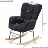 CAVINAS Teddy Fabric Glider Rocking Chair with High Backrest,Upholstered Rocking Chair,Nursery Accent Chair for Bedroom - 3 of 4